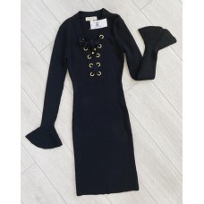 Michael Kors šaty čierne so zvonovým rukávom 